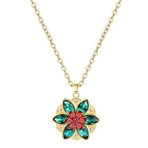 Elegant Gold Floral Anastasia Inspired Pendant Necklace